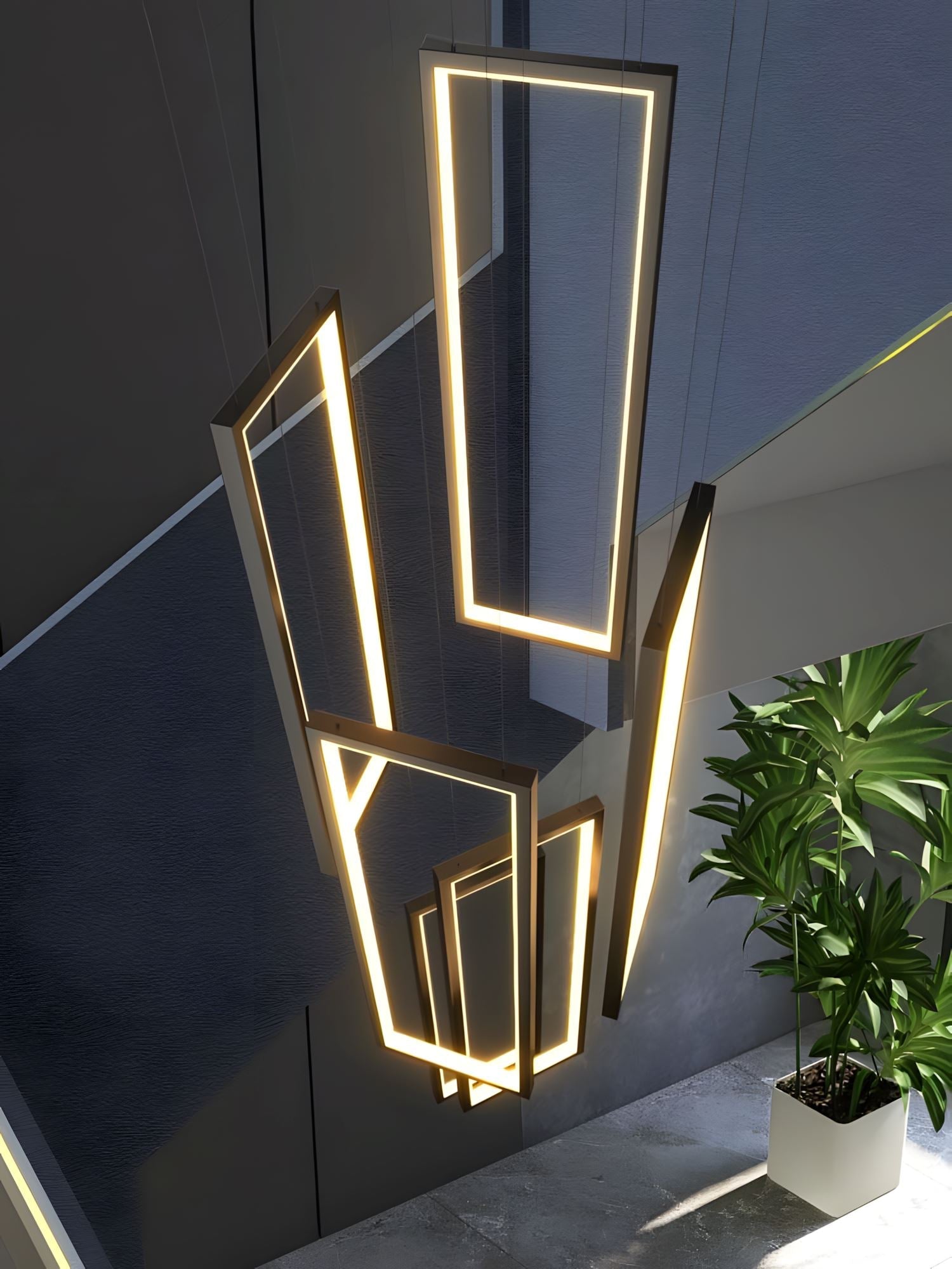Rectangular Frame LED Cascade Chandelier - view 11