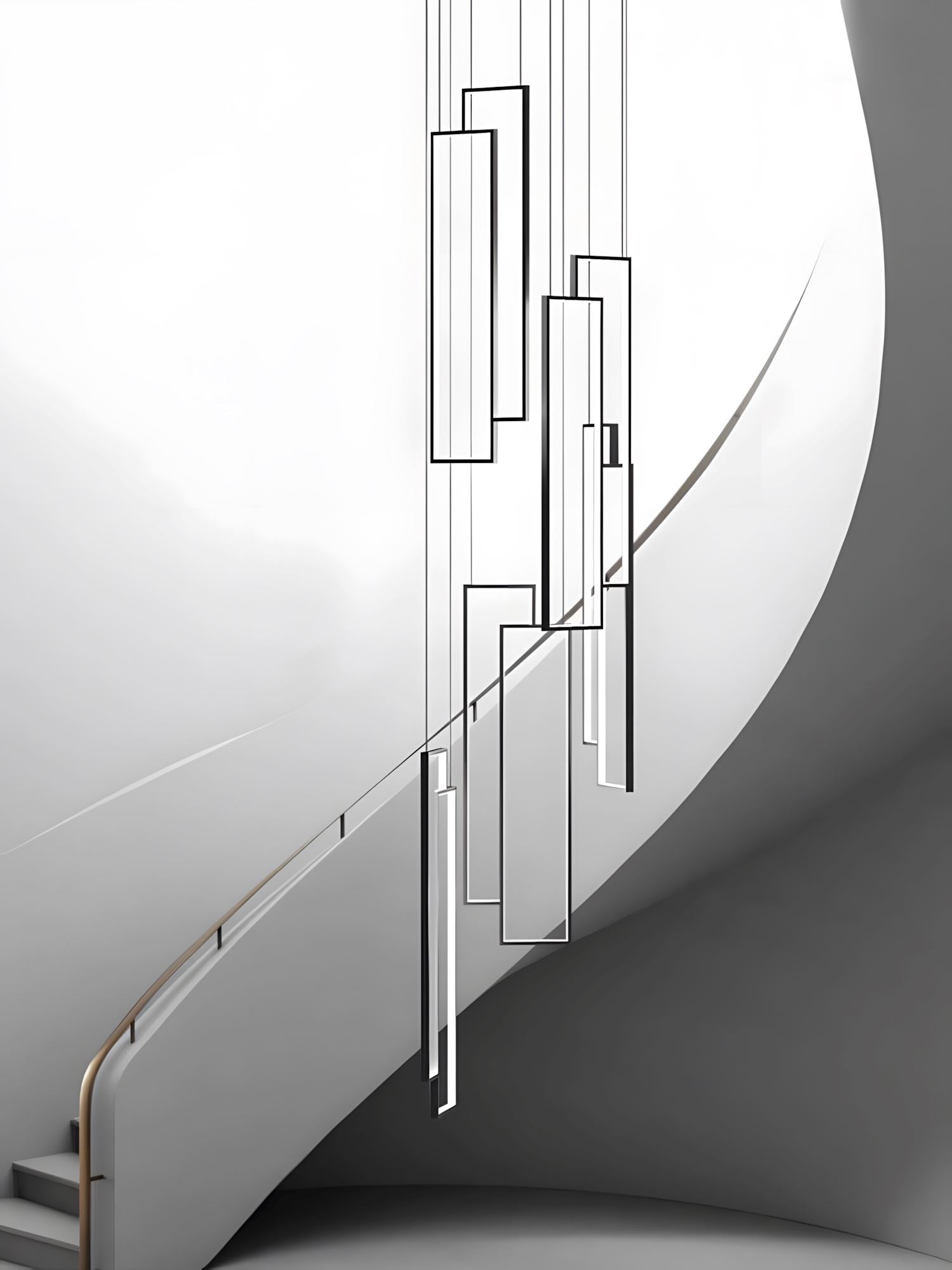 Rectangular Frame LED Cascade Chandelier - view 12