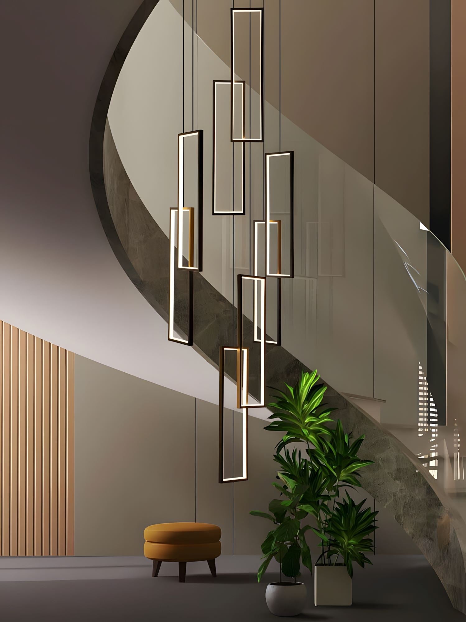 Rectangular Frame LED Cascade Chandelier - view 13