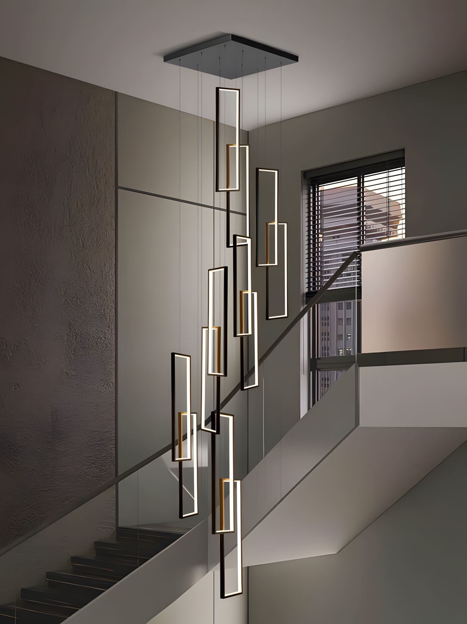 Rectangular Frame LED Cascade Chandelier - view 17