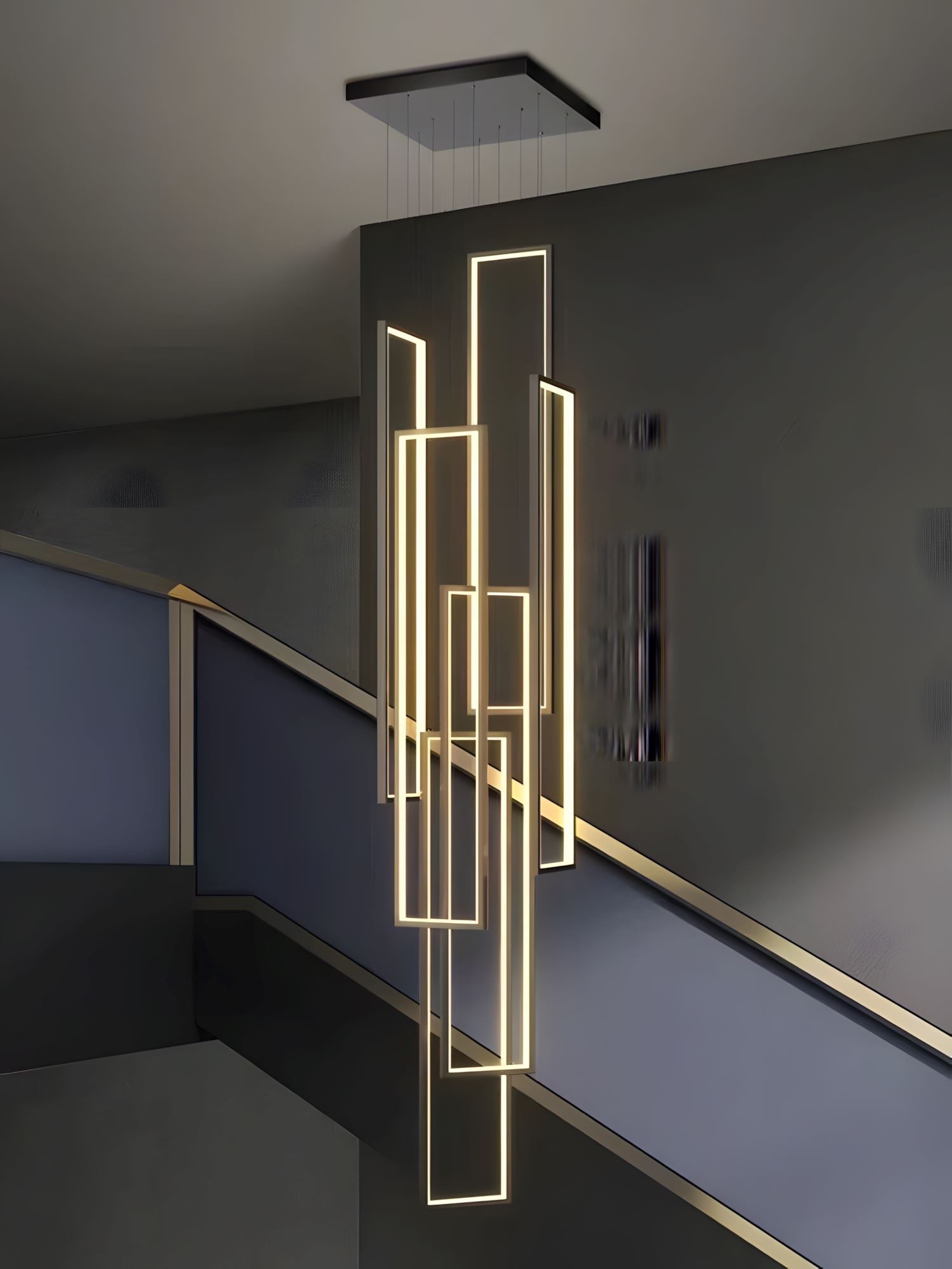 Rectangular Frame LED Cascade Chandelier - view 3