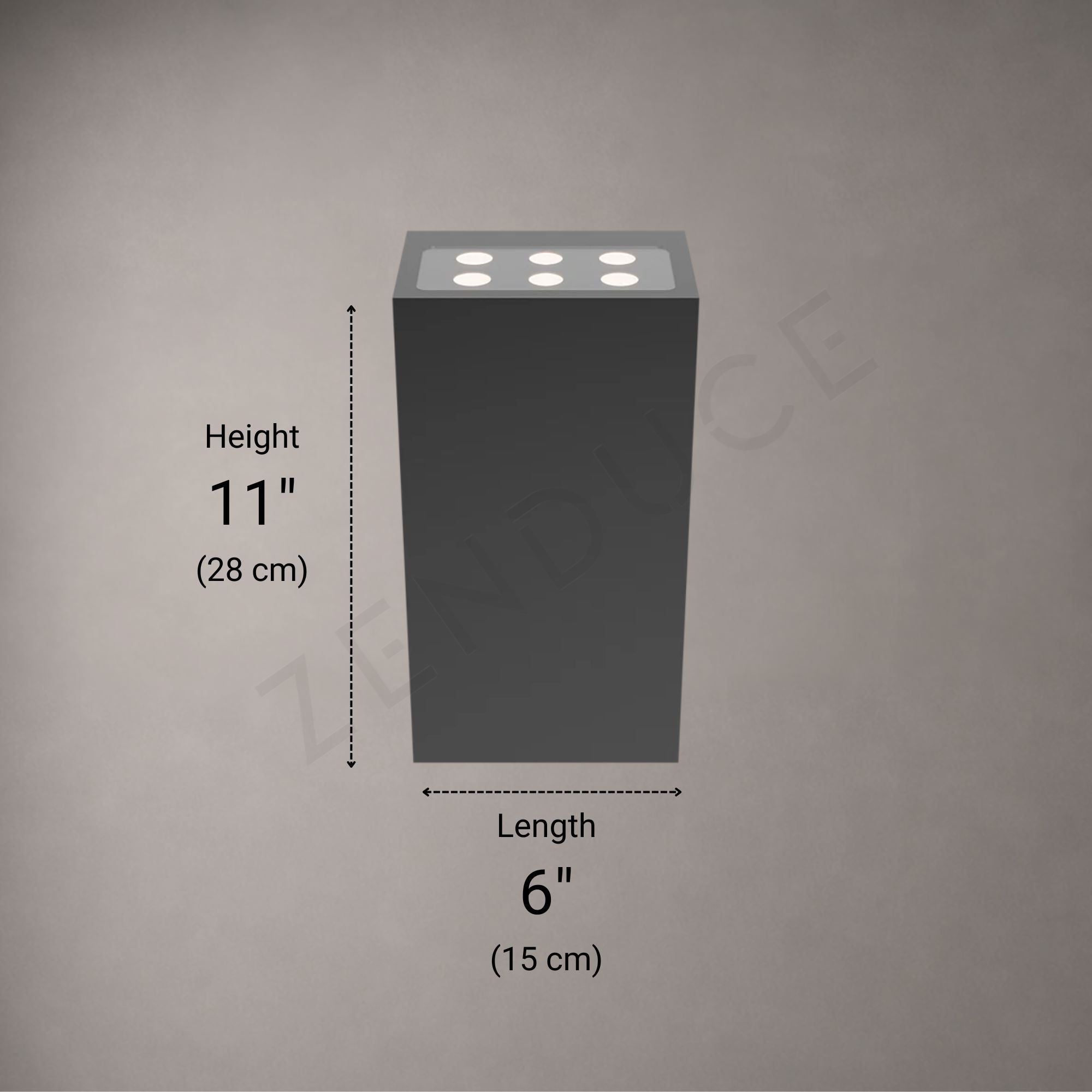 Rectangular Up & Down LED Wall Light - Warm White