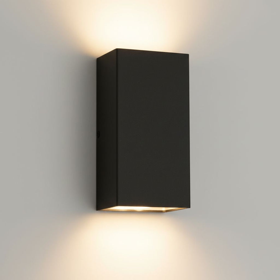 Rectangular Up & Down LED Wall Light on an exterior wall