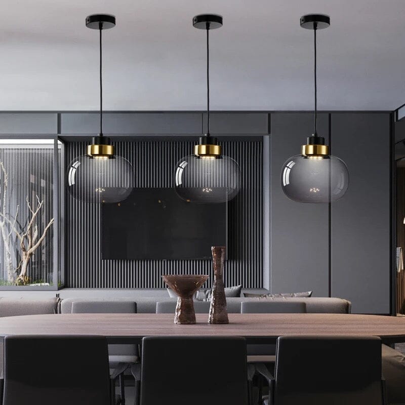 Retro Glass Pendant Light above a dining table