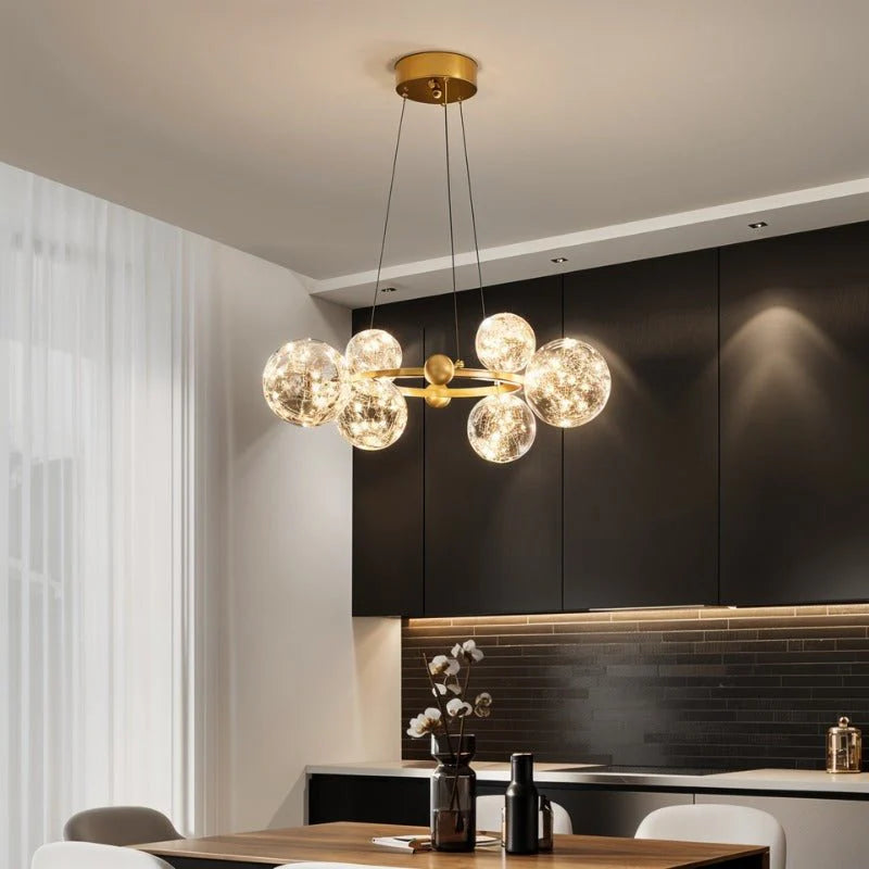 Luxury Radiant Chandelier above a dining table