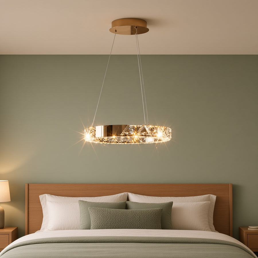 Rose Gold Crystal Ring Chandelier