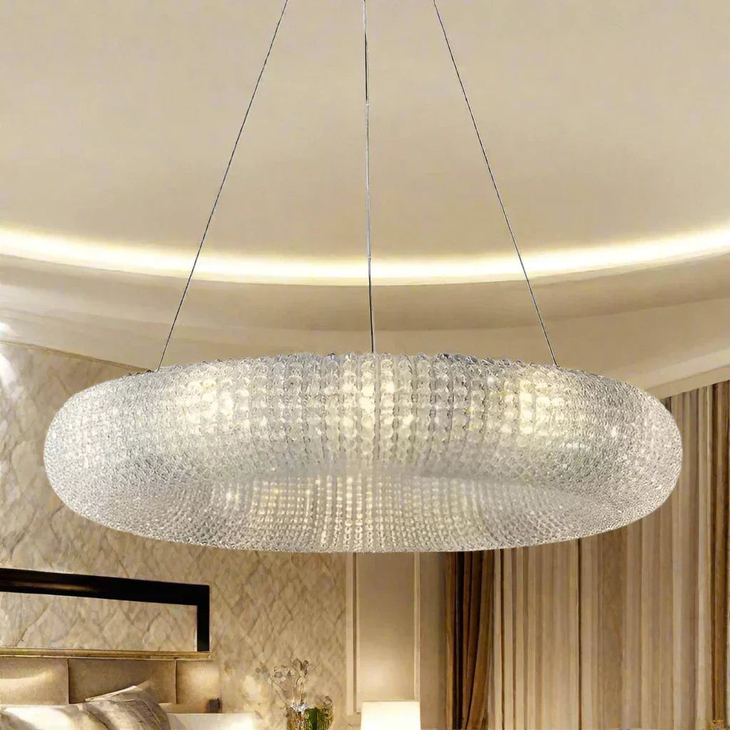 Round K9 Crystal Semi-Flush Chandelier - view 2