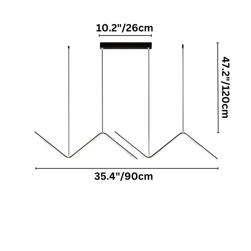 Luxury Zig-Zag Pendant dimensions