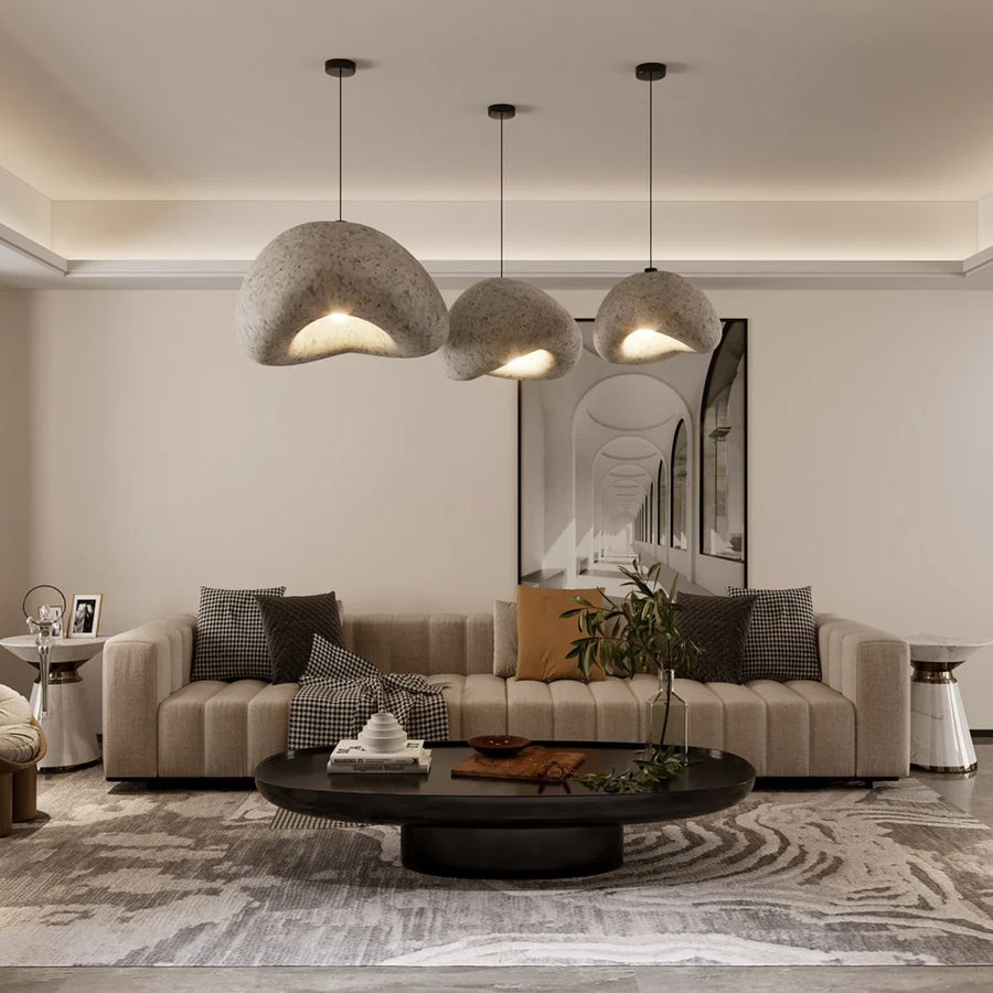 Textured Elegance Pendant Light in a living room