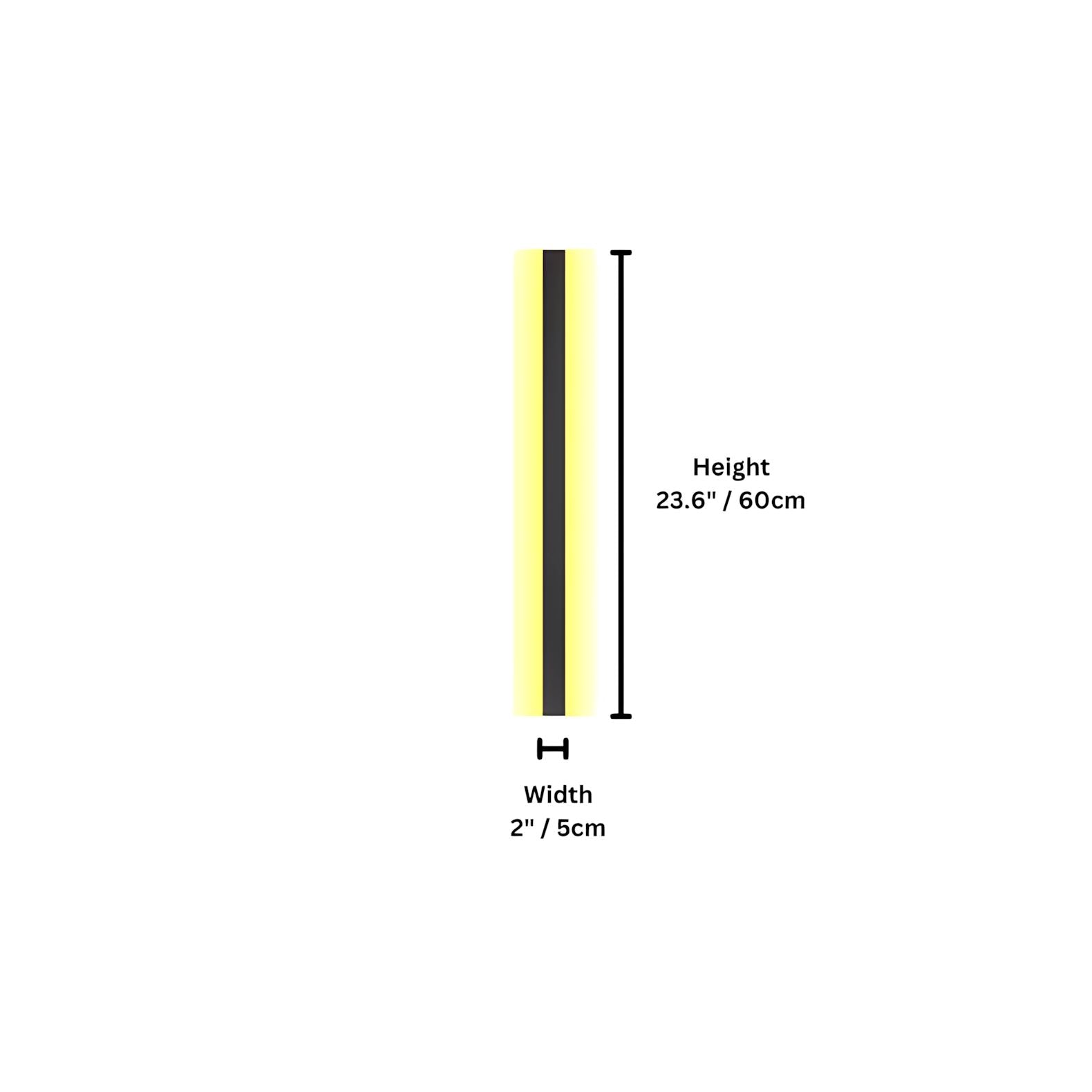 Slim Up & Down LED Strip Wall Light - Black / 60cm / Cool White(5500-7000K)