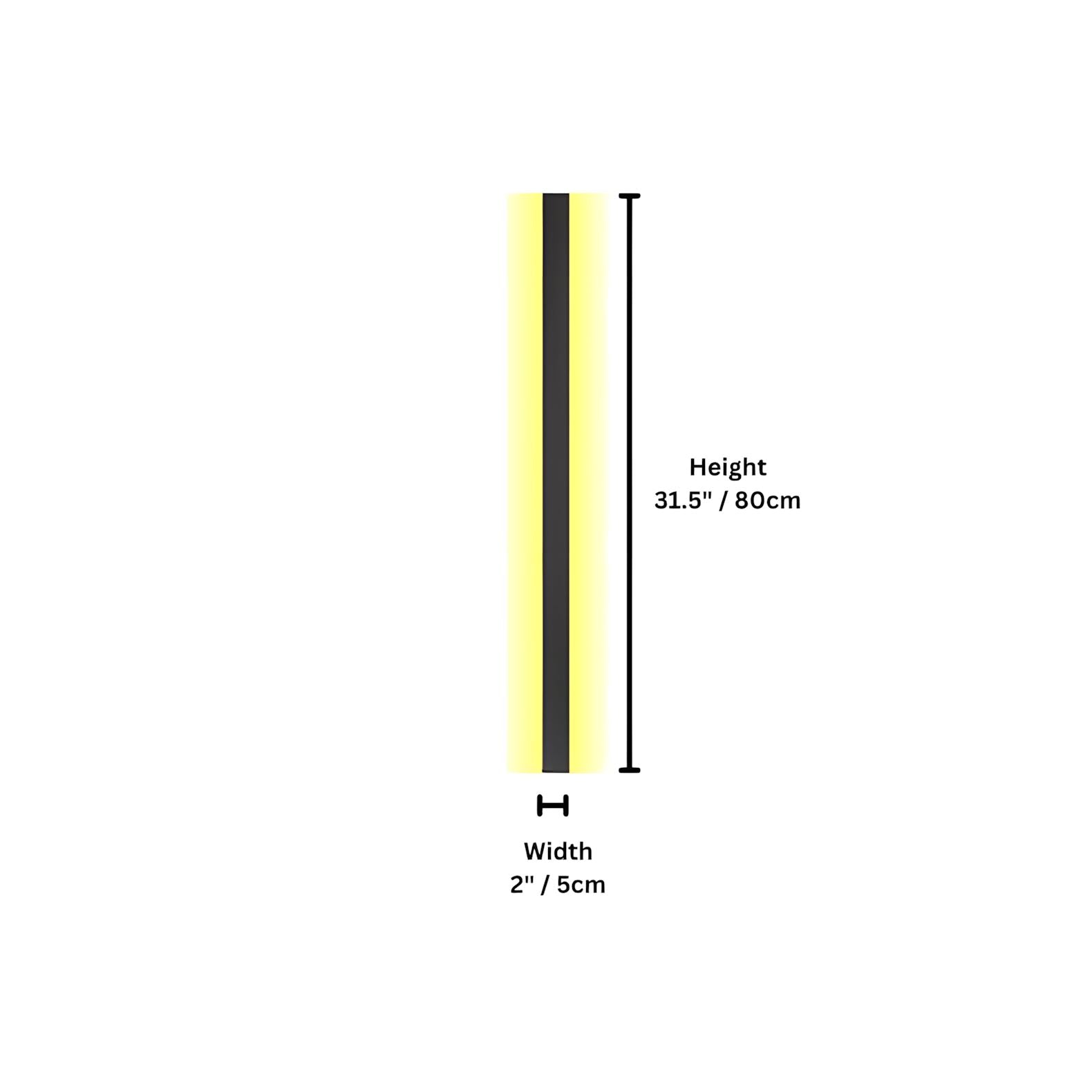Slim Up & Down LED Strip Wall Light - Black / 80cm / Cool White(5500-7000K)
