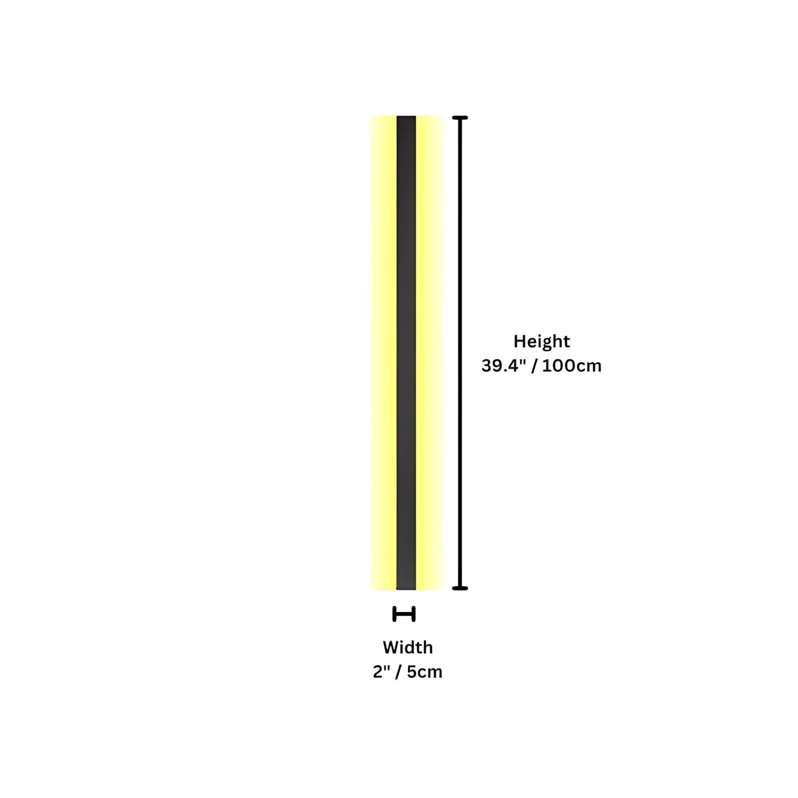 Slim Up & Down LED Strip Wall Light - Black / 100cm / Cool White(5500-7000K)