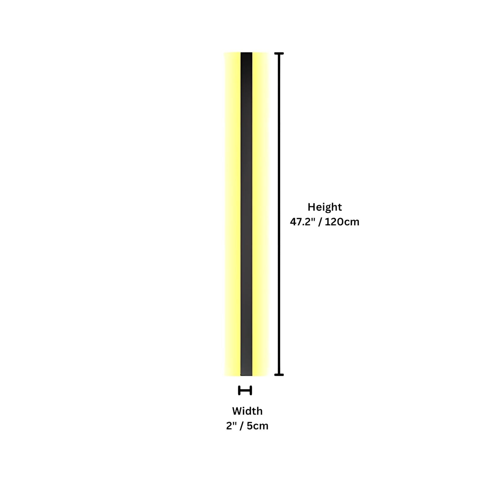 Slim Up & Down LED Strip Wall Light - Black / 120cm / Cool White(5500-7000K)
