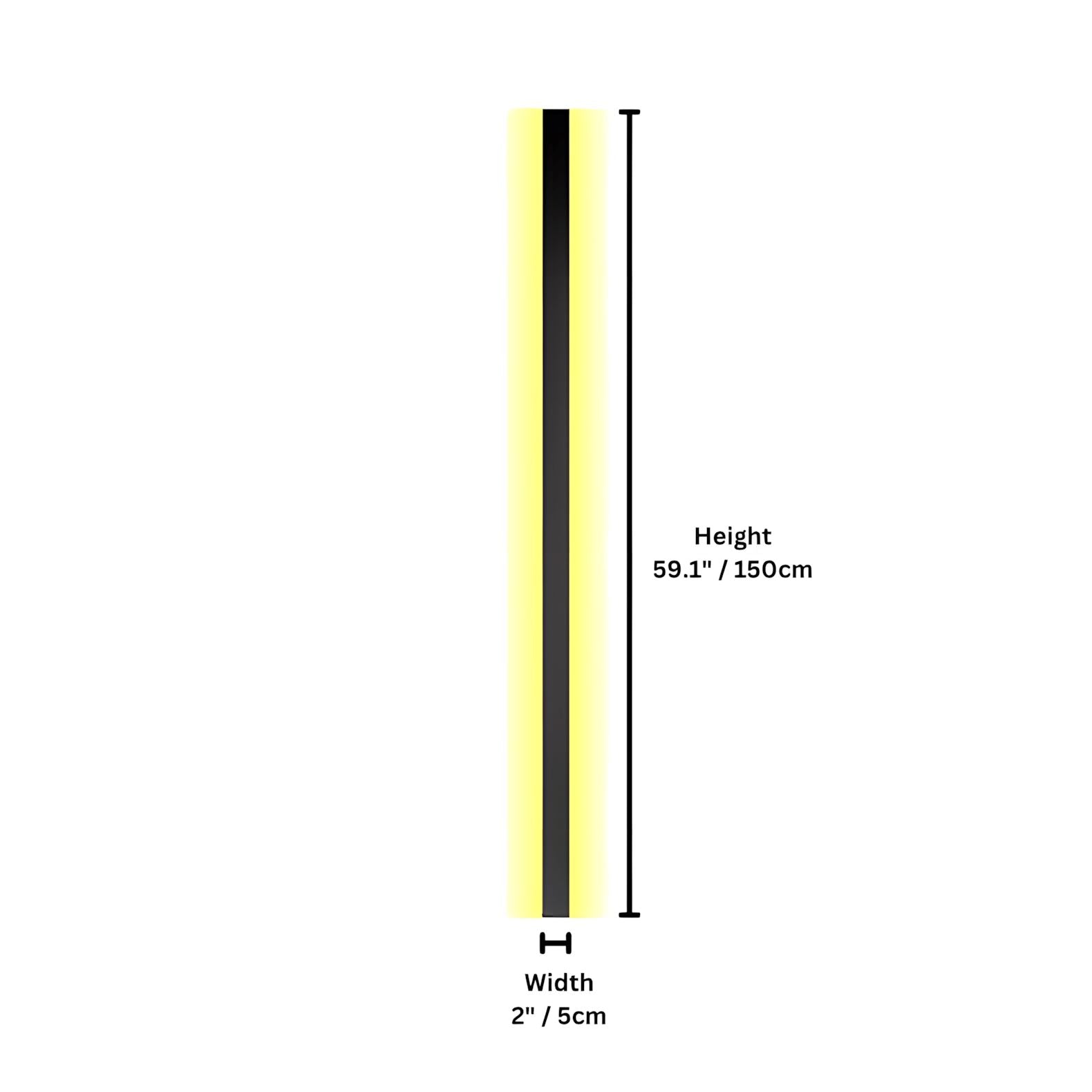 Slim Up & Down LED Strip Wall Light - Black / 150cm / Warm White (2700-3500K)