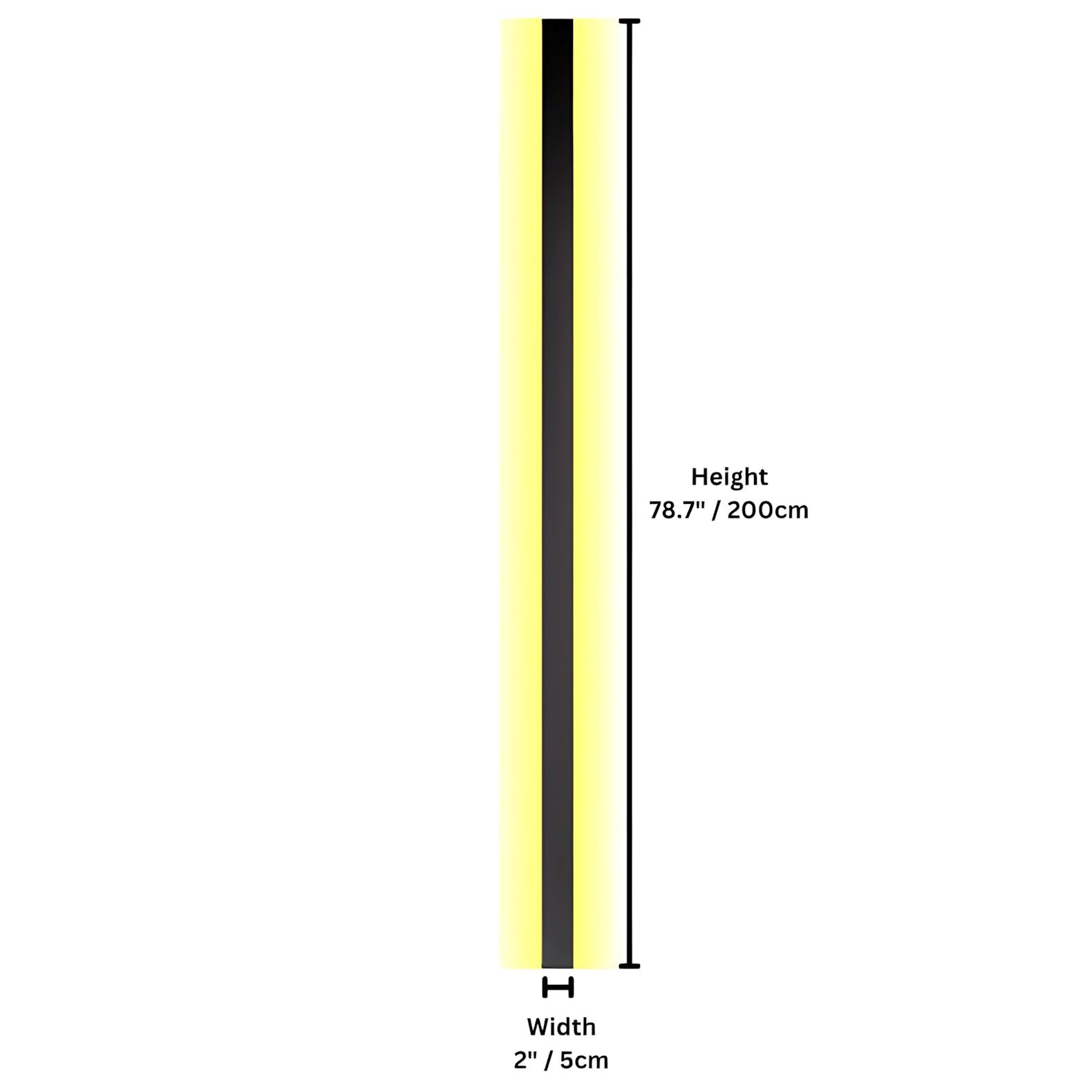 Slim Up & Down LED Strip Wall Light - Black / 200cm / Warm White (2700-3500K)