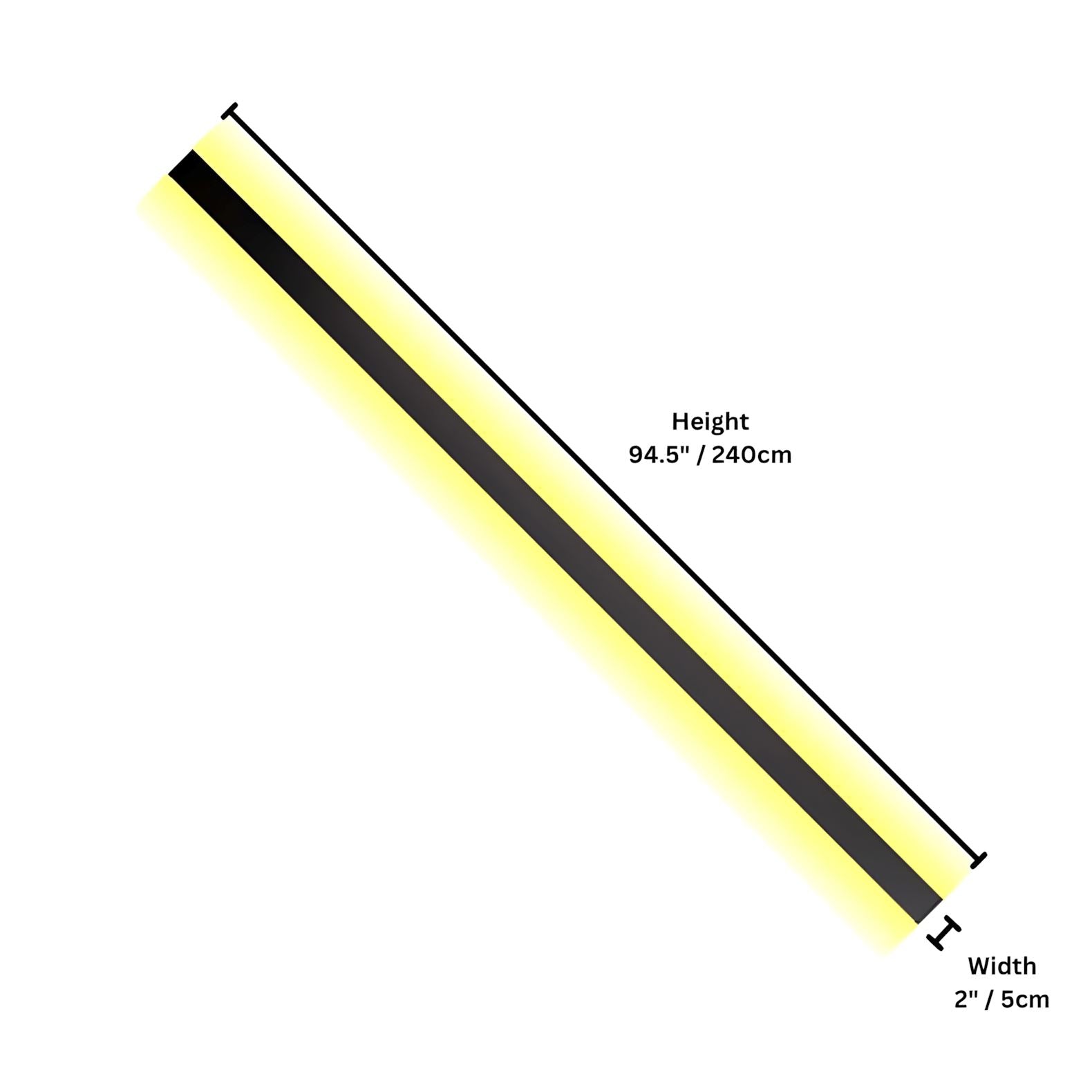 Slim Up & Down LED Strip Wall Light - Black / 240cm / Cool White(5500-7000K)