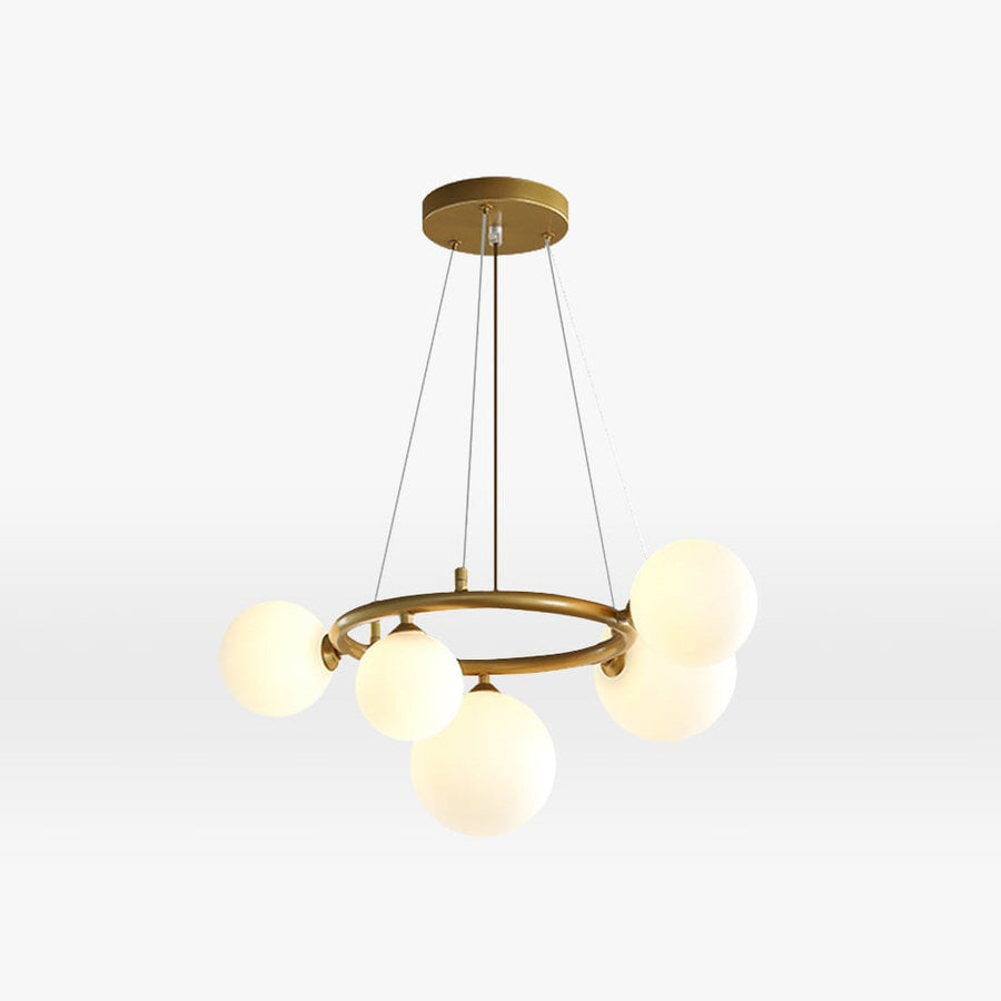 Smoked Glass Globe Branch Chandelier on a white background