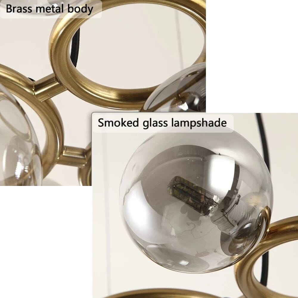Smoked Glass Globe Branch Chandelier - view 5