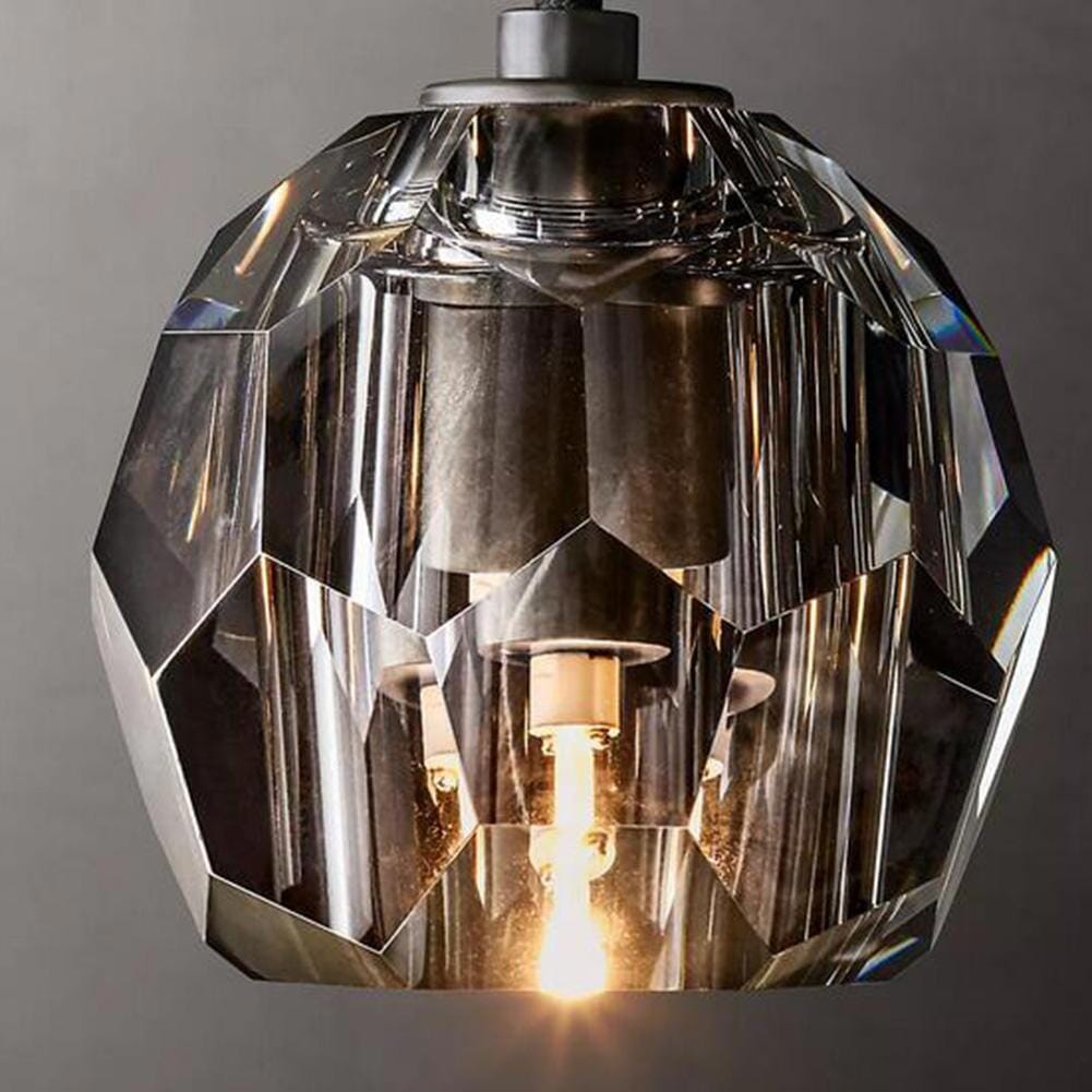 Smoked K9 Crystal Sphere Brass Chandelier - view 4