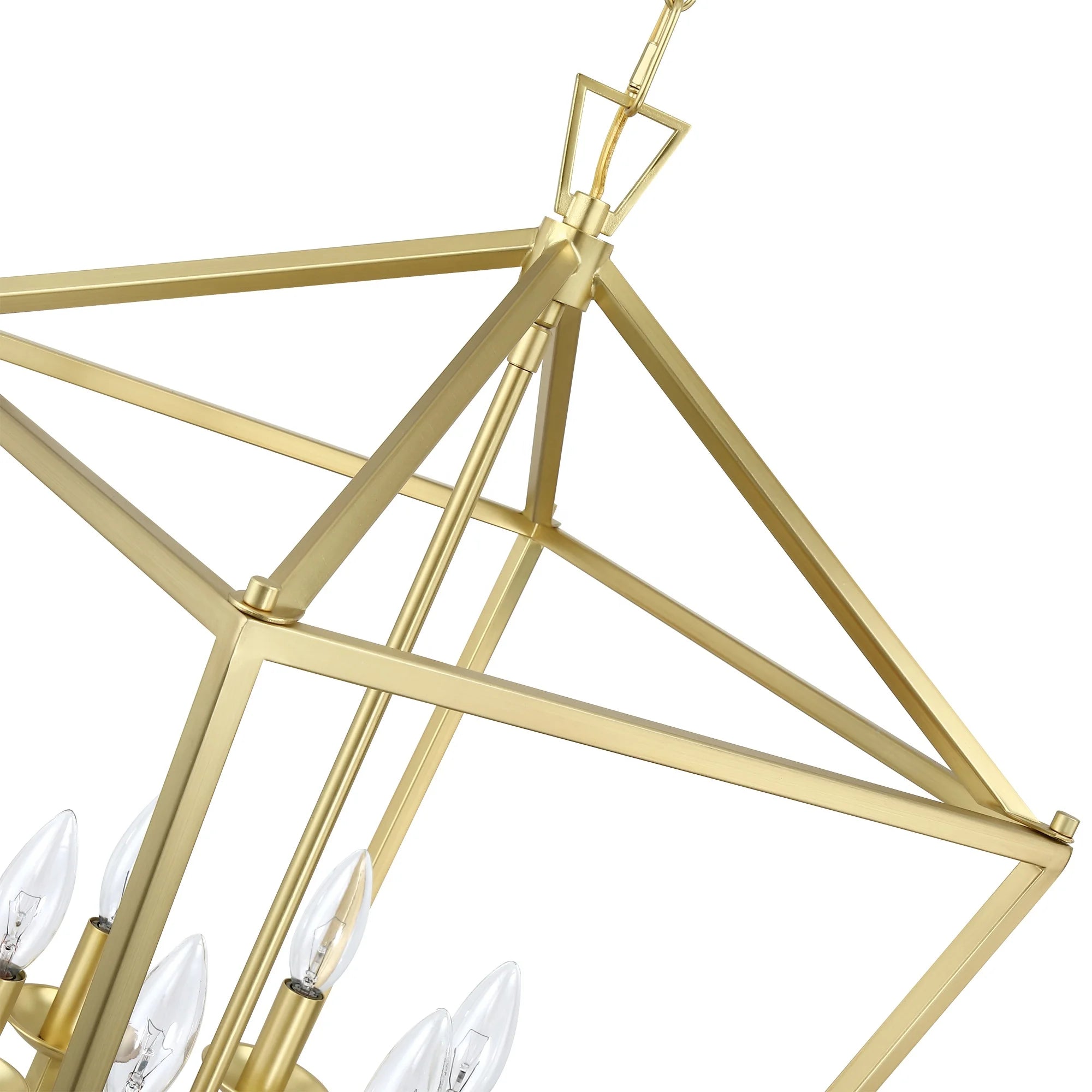 Soft Gold Lantern 6-Light Candle Chandelier