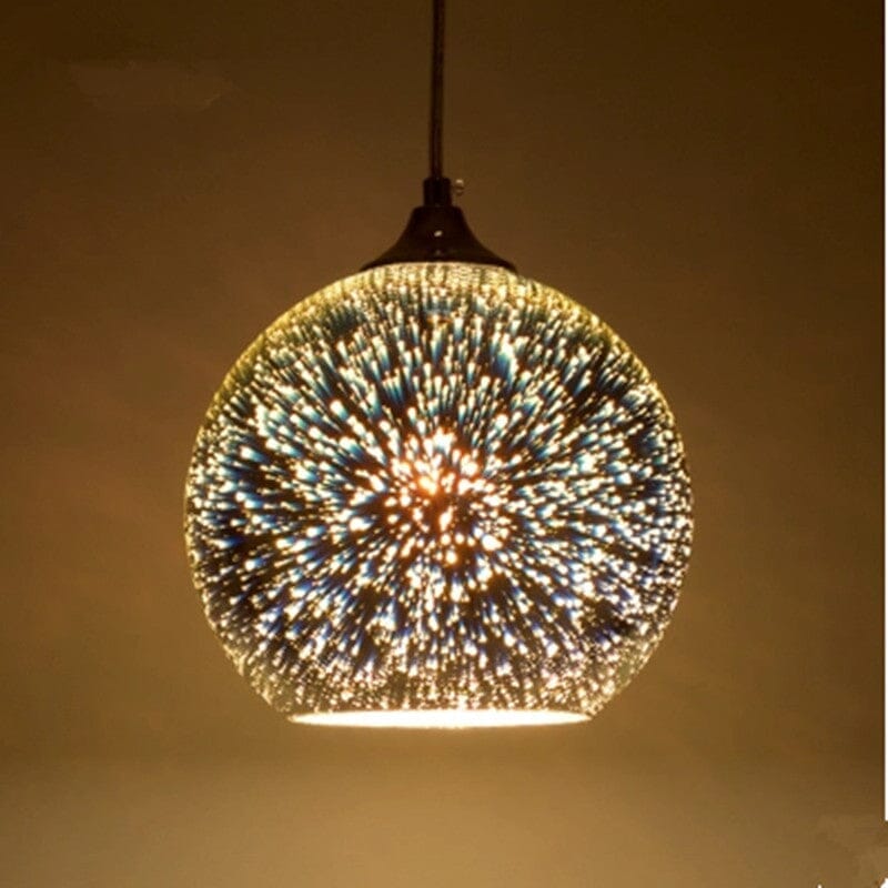 Sparkling Faceted Glass Globe Pendant Light