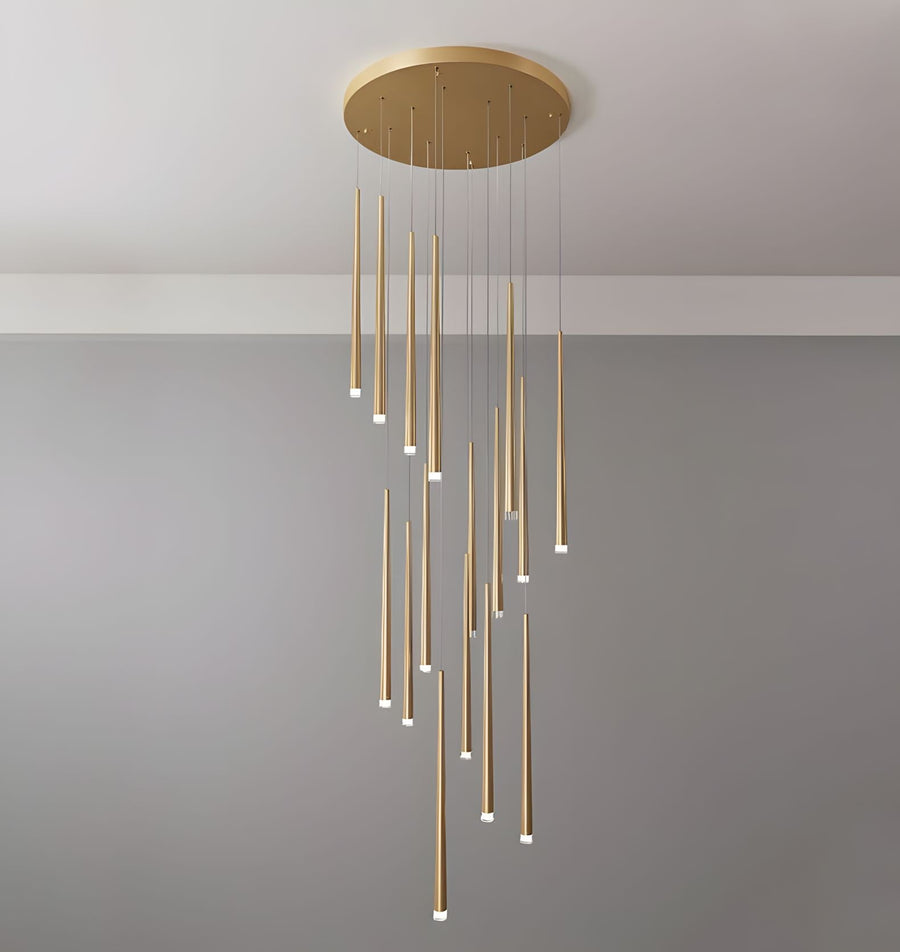Spiral Acrylic Rod Staircase Chandelier