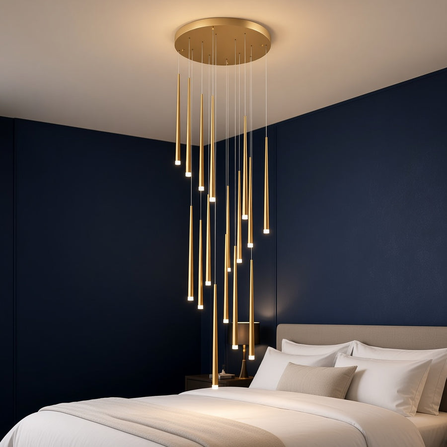 Spiral Acrylic Rod Staircase Chandelier