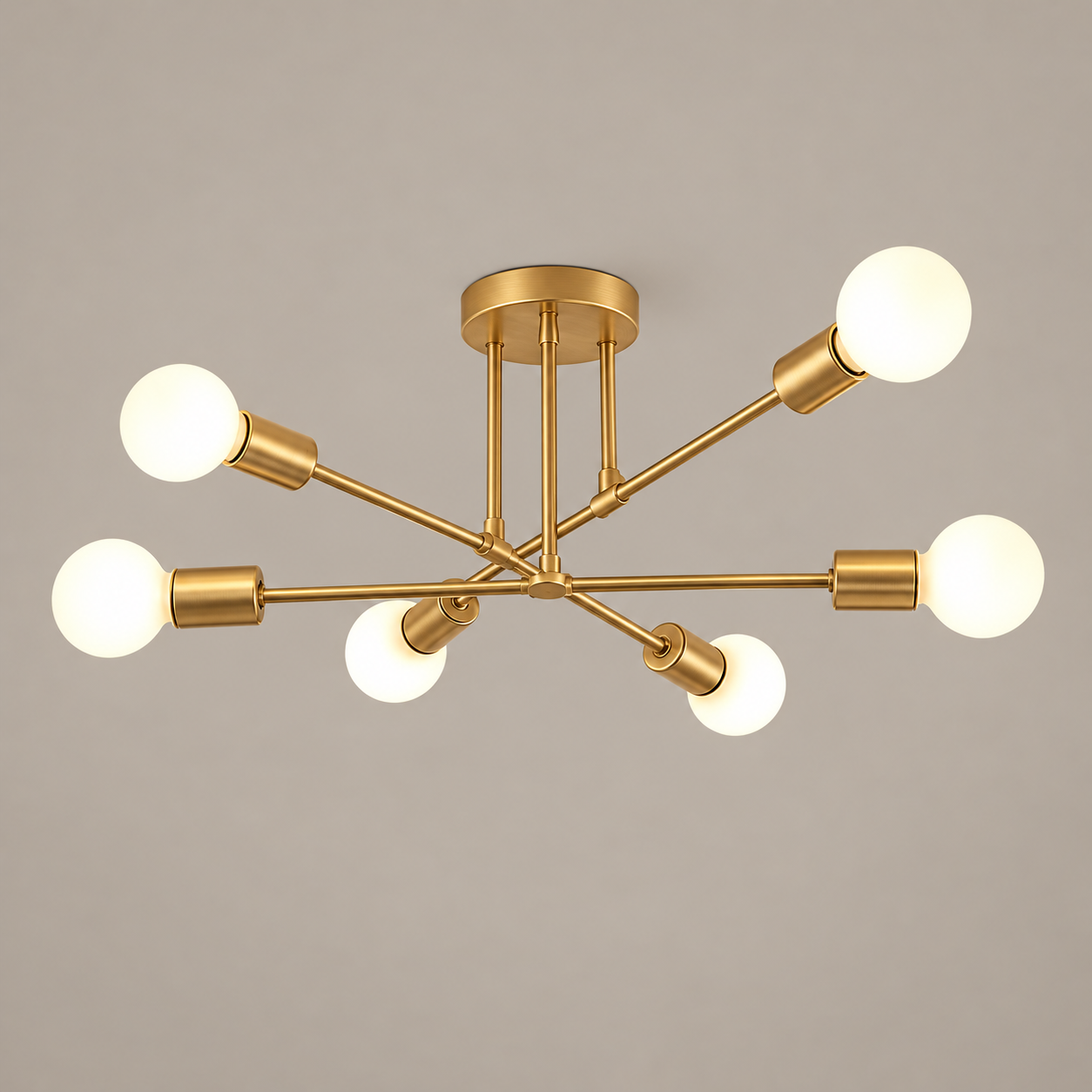 Sputnik 6-Light Chandelier - Black or Gold - Gold