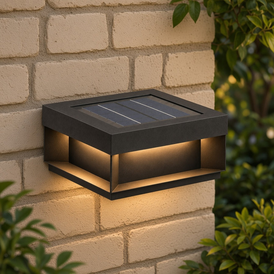 Square Solar Light with Recessed Glow
