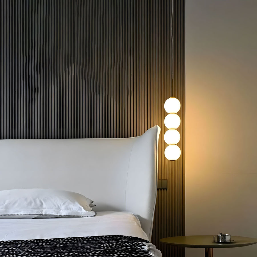 Stacked Sphere Pendant Light in a bedroom