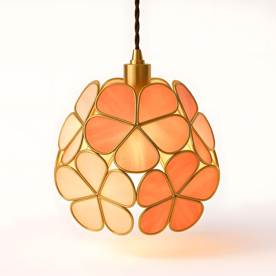 Stained Glass Flower Pendant Light