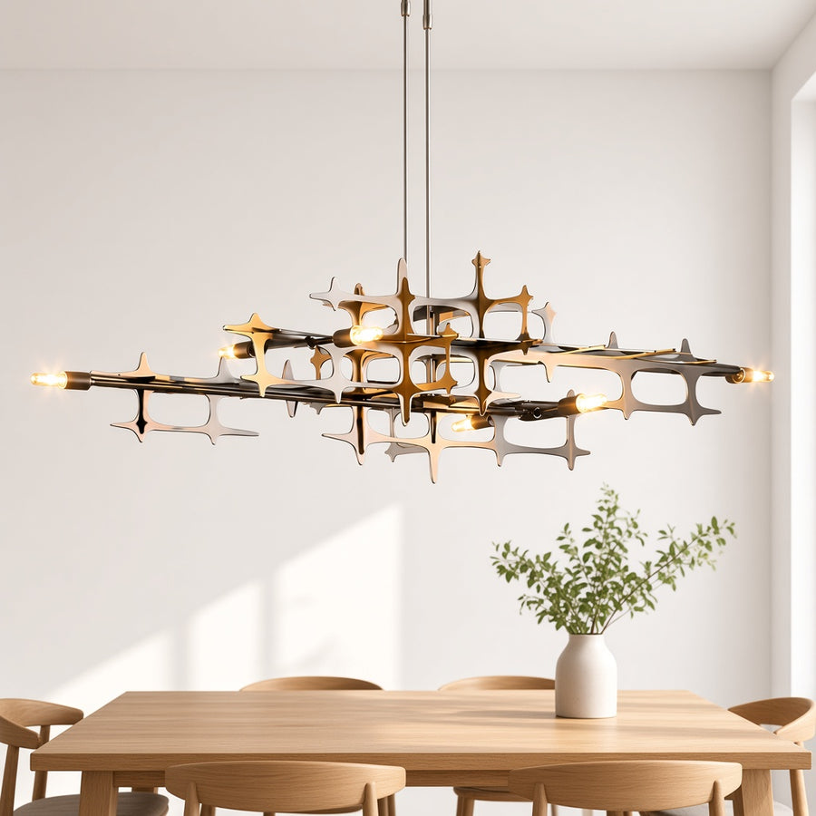 Stainless Steel Linear LED Chandelier