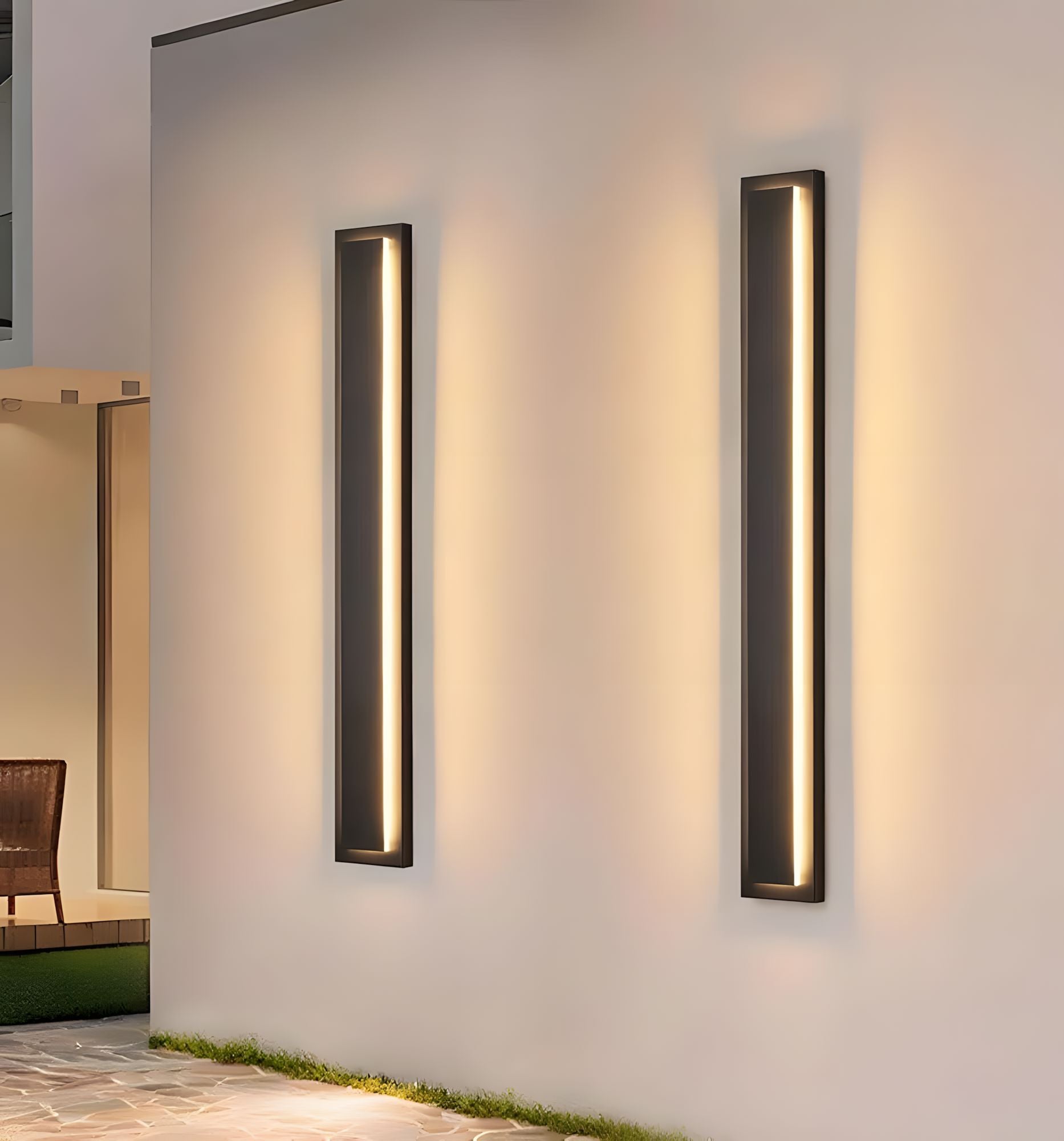 Stainless Steel Linear LED Wall Light - Medium
