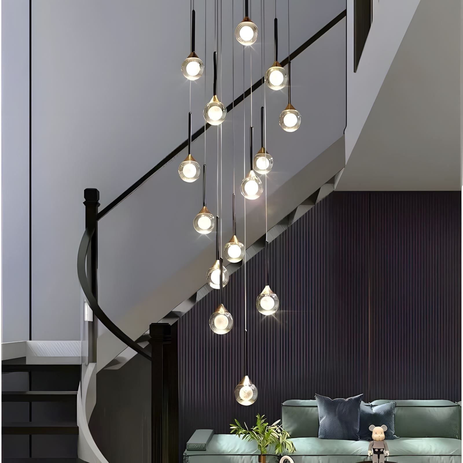 Starry Crystal Pendant Cascade Chandelier - variant