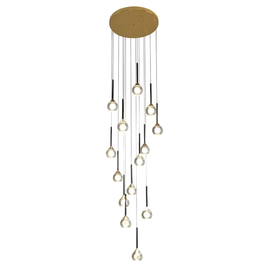 Starry Crystal Pendant Cascade Chandelier on a white background