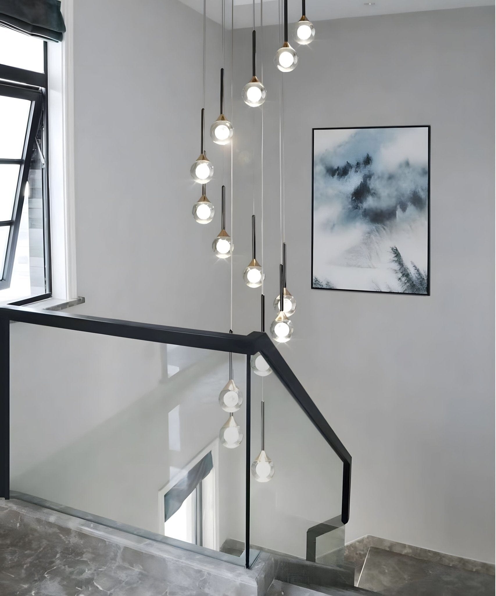 Starry Crystal Pendant Cascade Chandelier