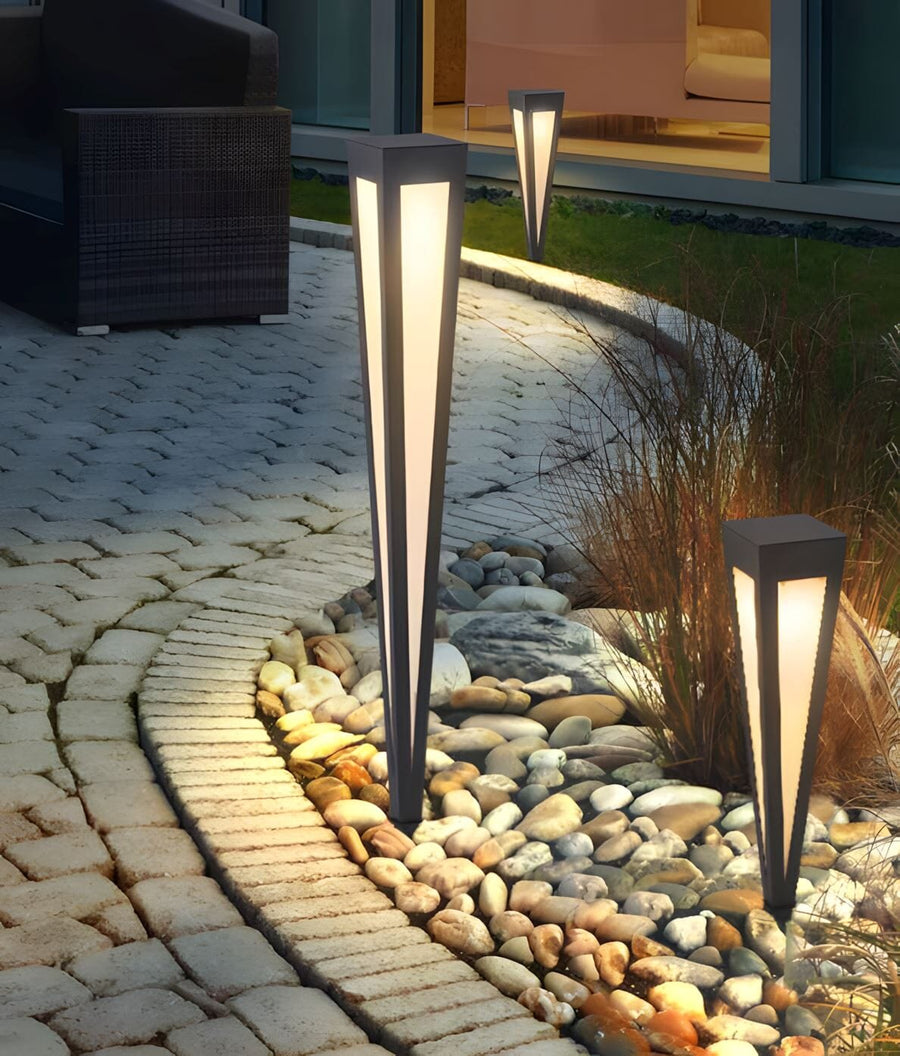Tapered LED Garden Path Light along a garden path