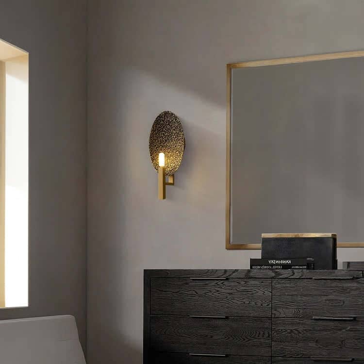 Textured Oval Disc Wall Light - view 8