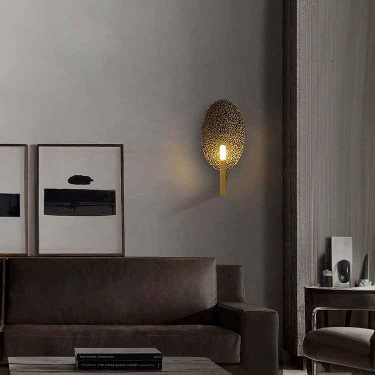 Textured Oval Disc Wall Light - view 9