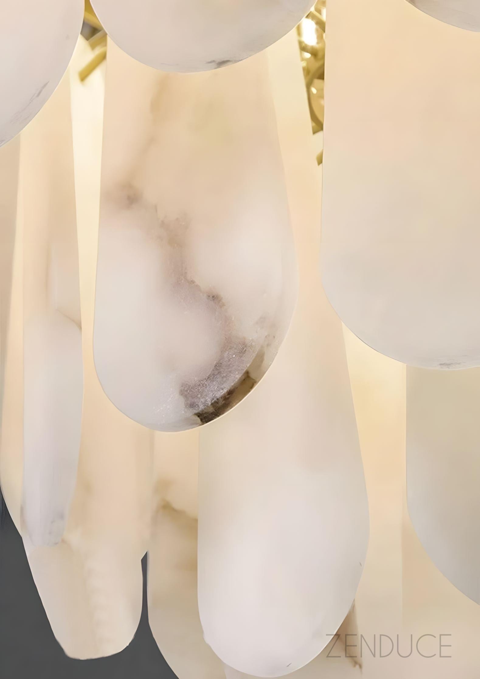 Three-Tier Alabaster Brass Chandelier - view 9