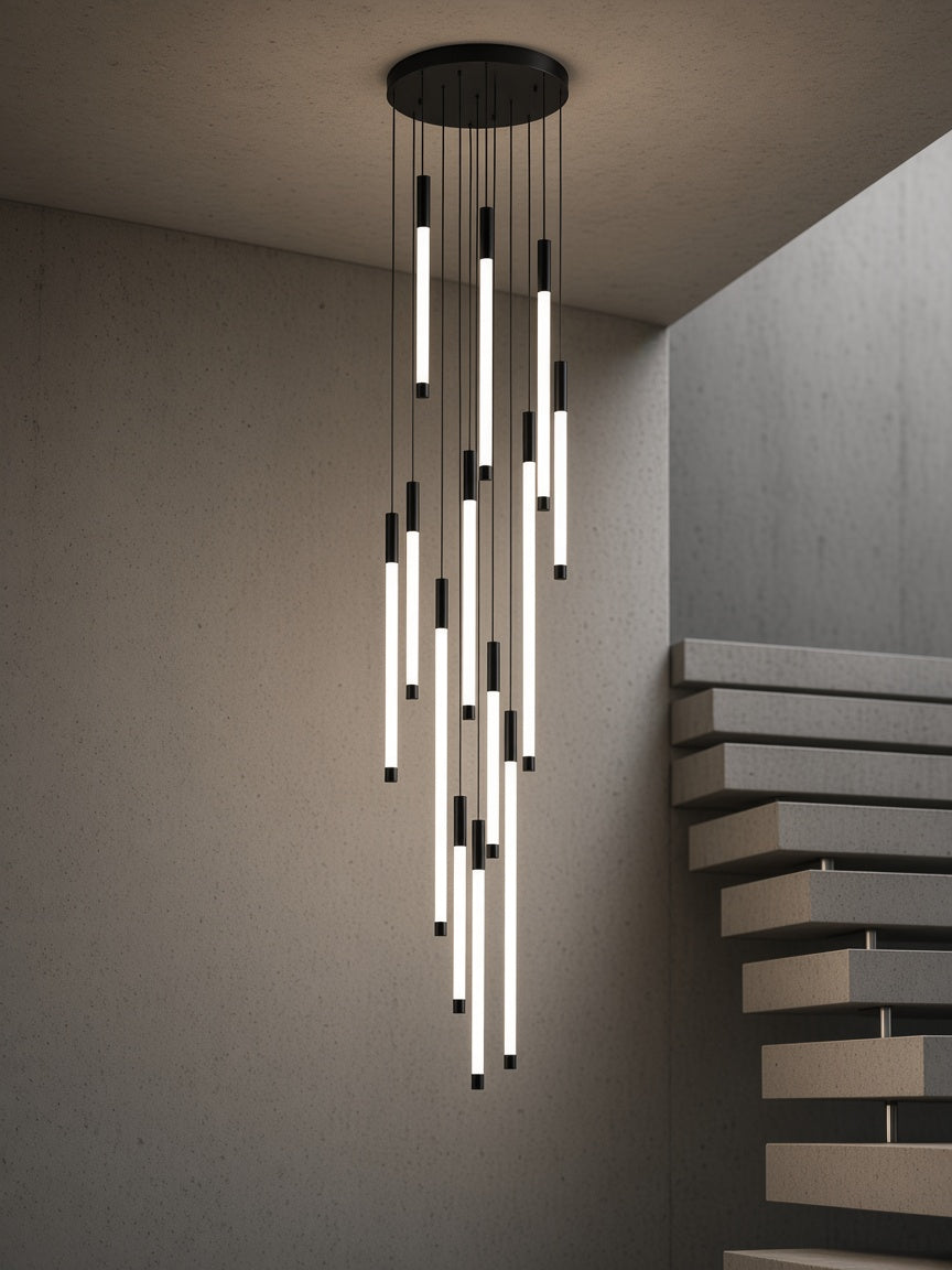 Tiered Acrylic Wand LED Chandelier