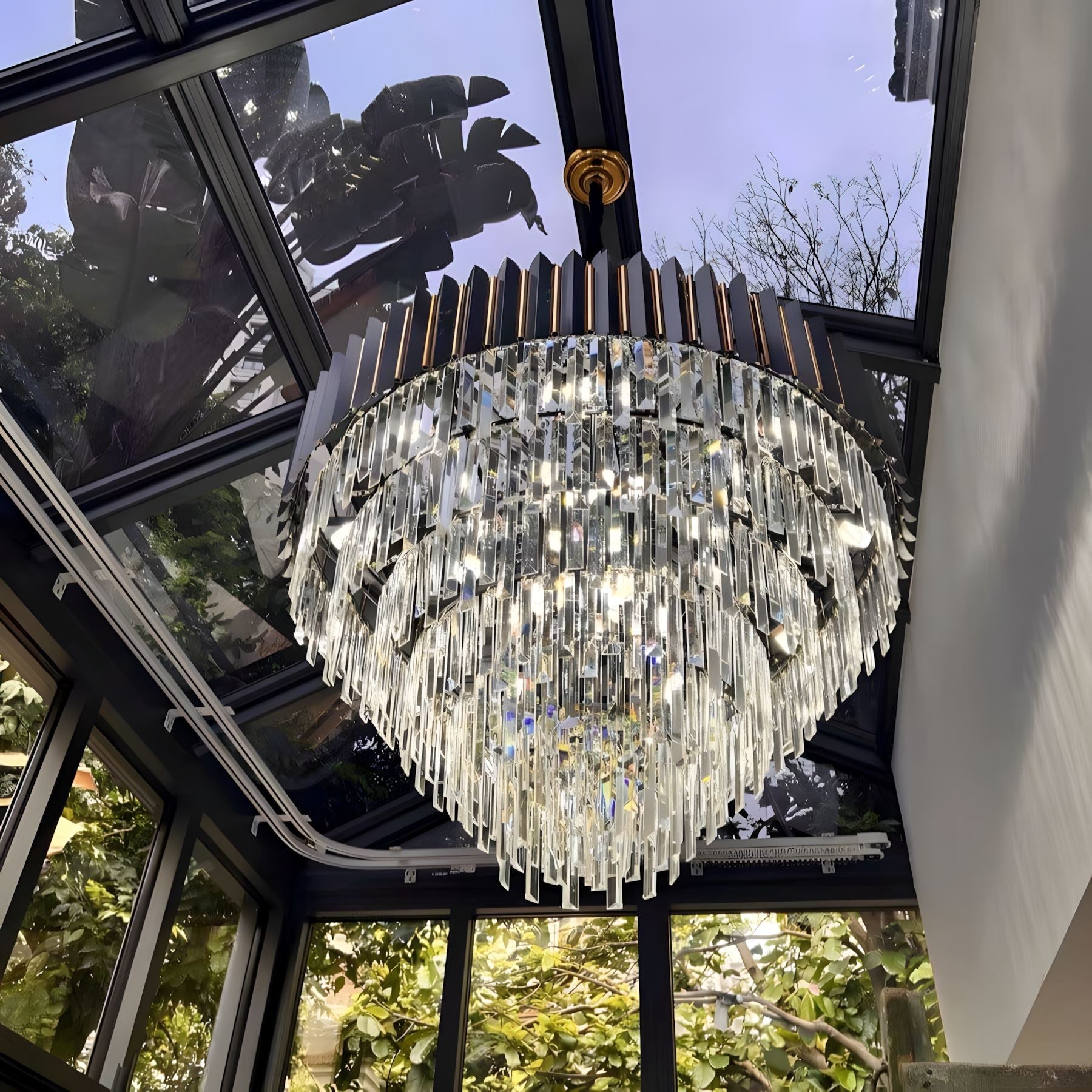 Tiered K9 Crystal Black and Gold Chandelier - view 3