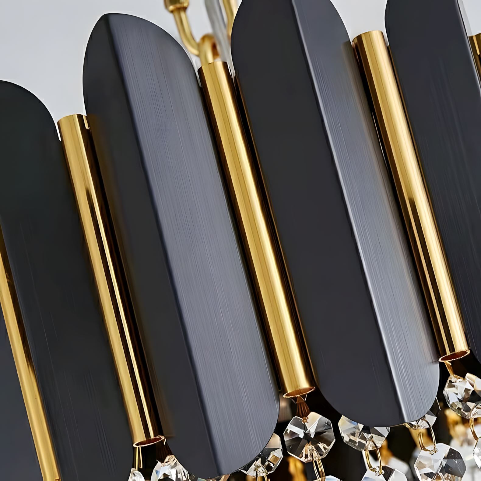 Tiered K9 Crystal Black and Gold Chandelier - view 5
