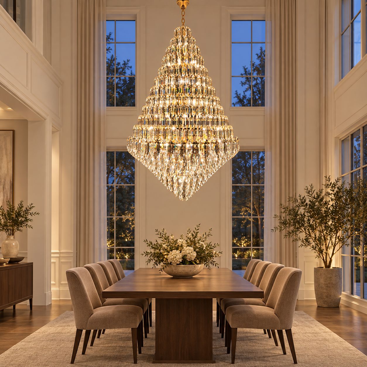 Tiered K9 Crystal Tall Chandelier - view 11