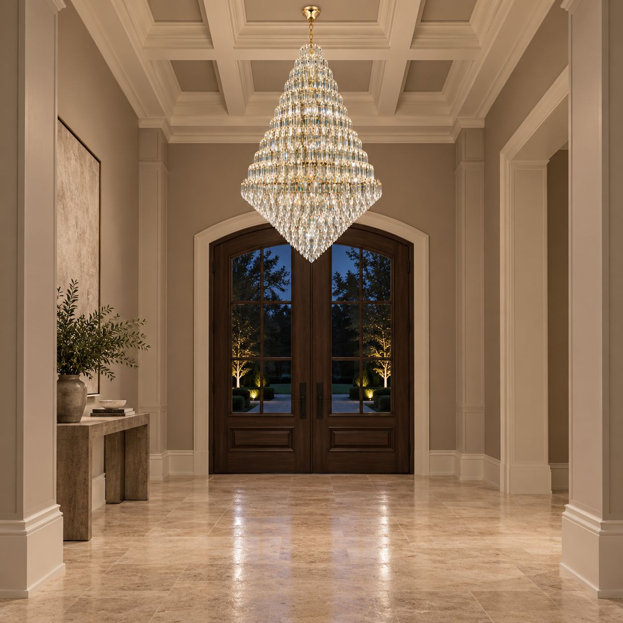 Tiered K9 Crystal Tall Chandelier - view 7