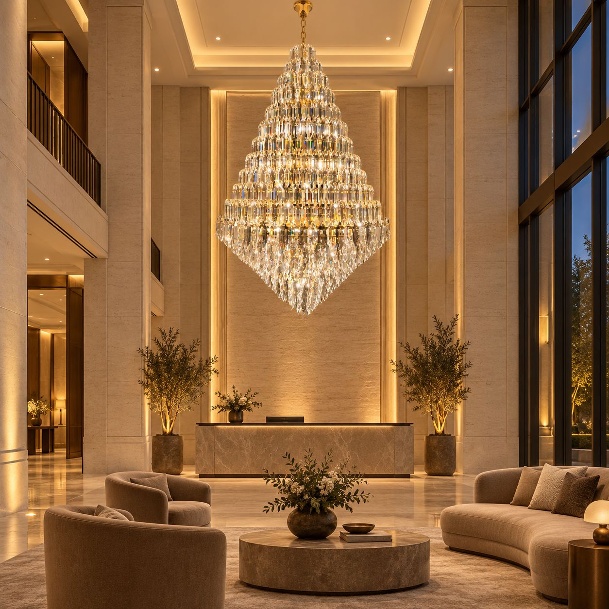 Tiered K9 Crystal Tall Chandelier - view 9