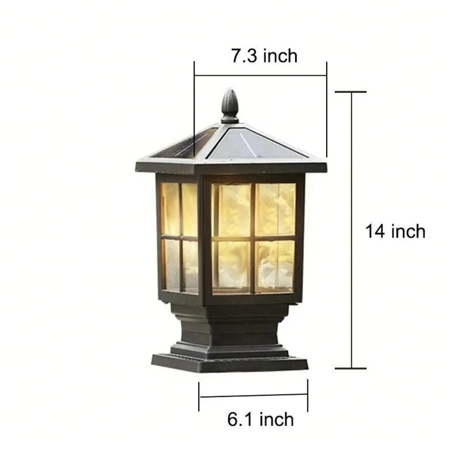 Traditional Square Pillar Lantern - Solar or Hardwired - view 12