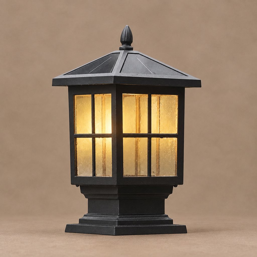 Traditional Square Pillar Lantern - Solar or Hardwired - view 13