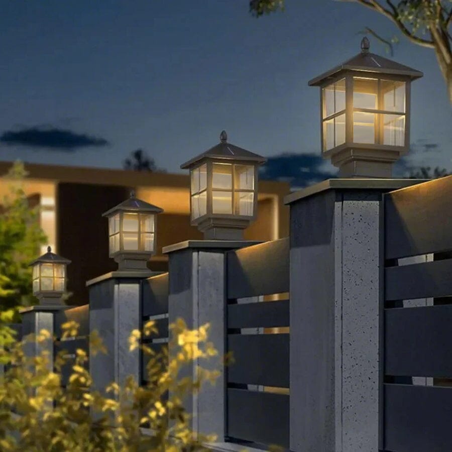 Traditional Square Pillar Lantern - Solar or Hardwired - Solar