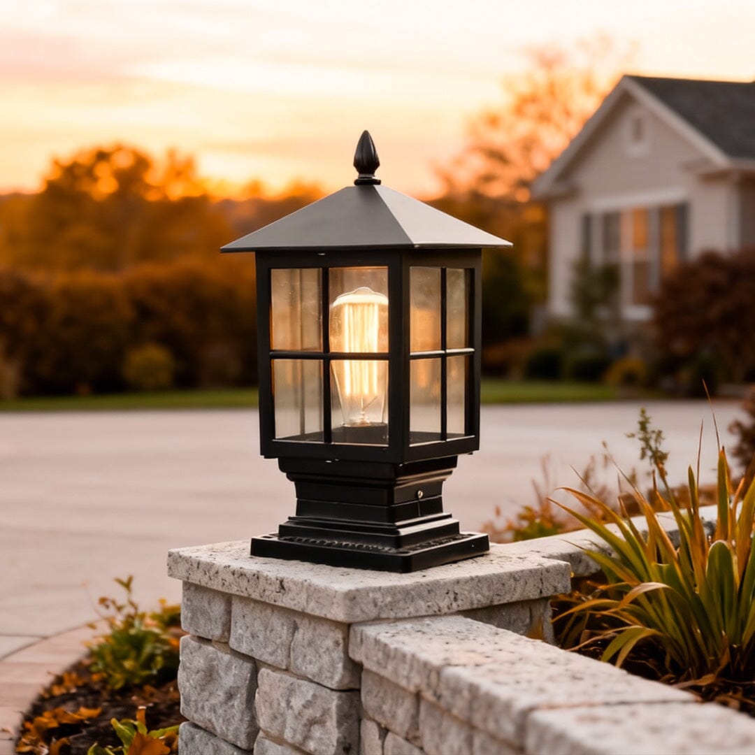 Traditional Square Pillar Lantern - Solar or Hardwired - view 6